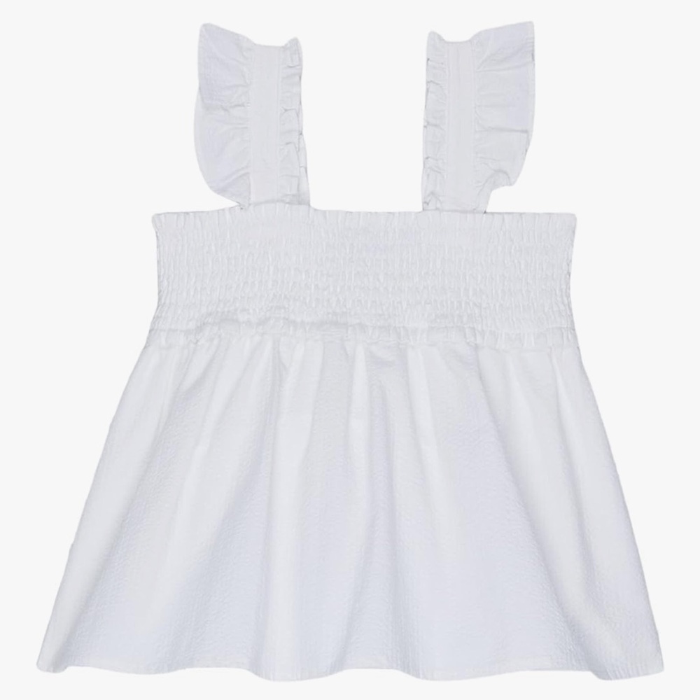 Janie and Jack Elegant White Ruffled Kids Blouse